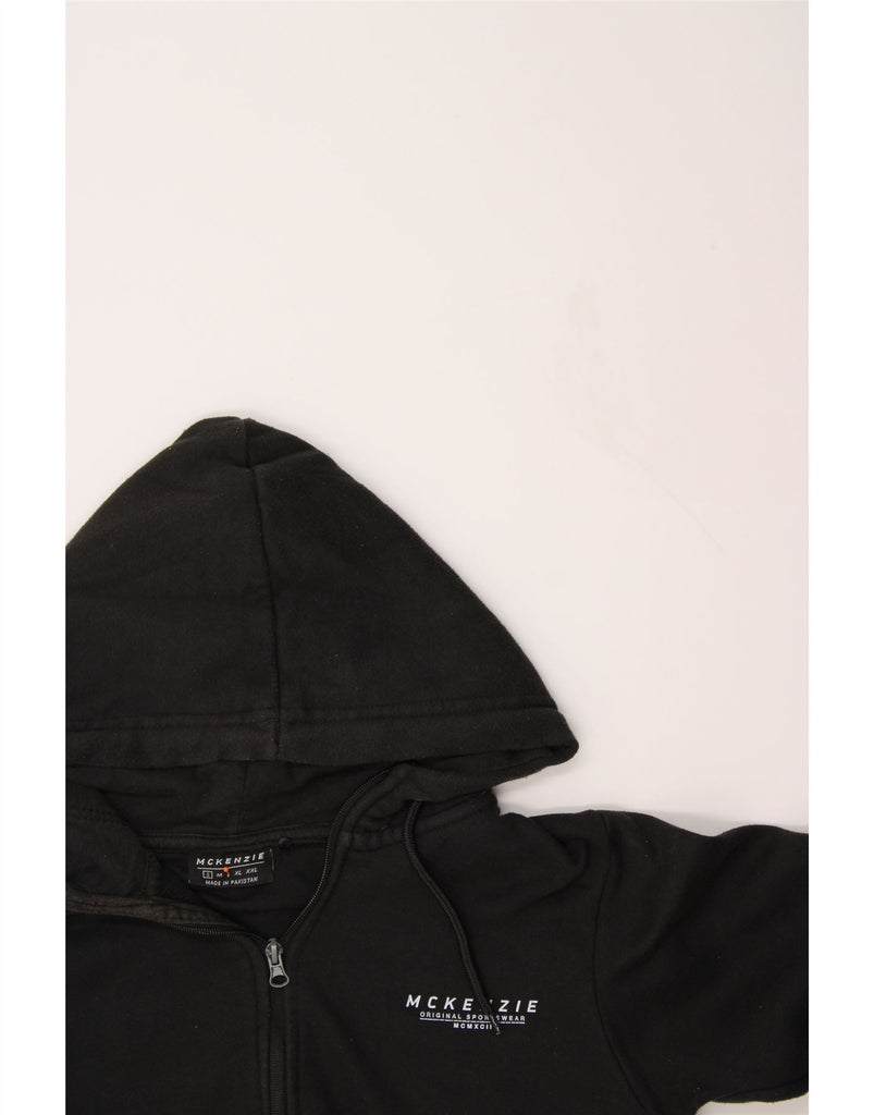 MCKENZIE Womens Zip Hoodie Sweater UK 10 Small Black Cotton Vintage Mckenzie and Second-Hand Mckenzie from Messina Hembry 