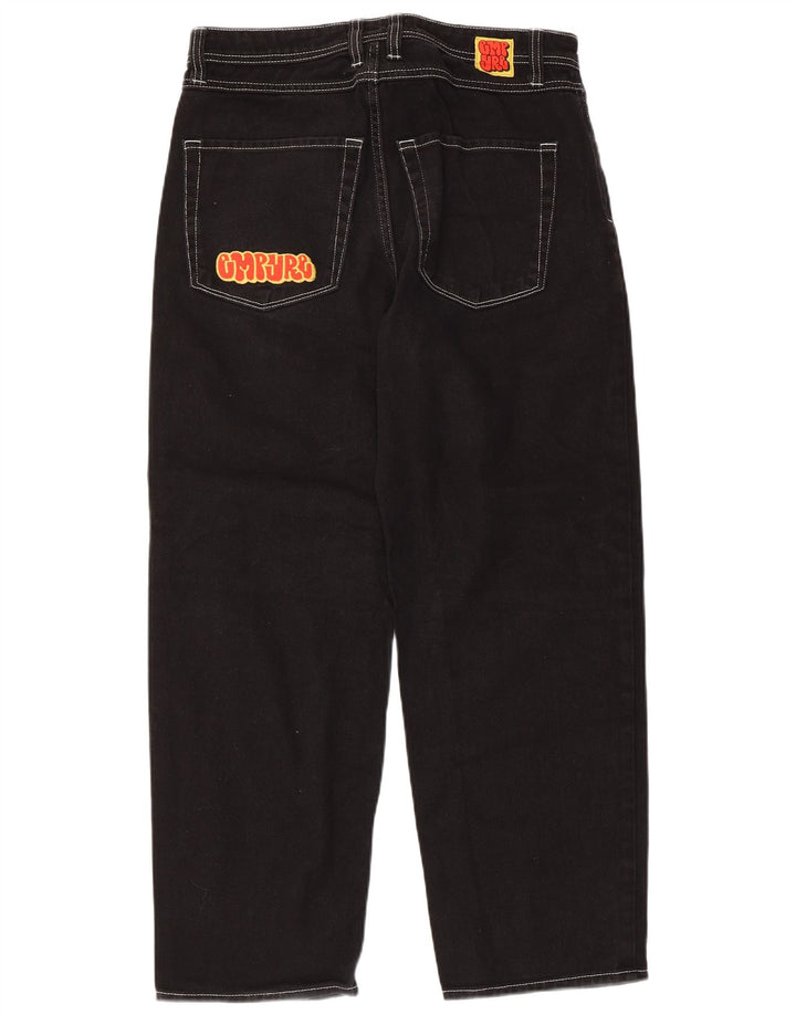 VINTAGE Mens Tapered Jeans W30 L28 Black Cotton