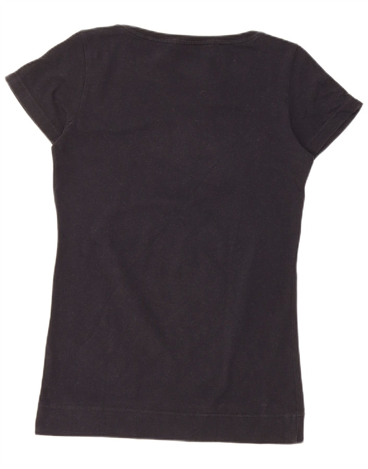 NIKE Womens Graphic T-Shirt Top UK 12/14 Medium Black