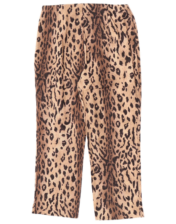 Marks & Spencer Womens Straight Casual Trousers W26 L23 Brown Animal Print