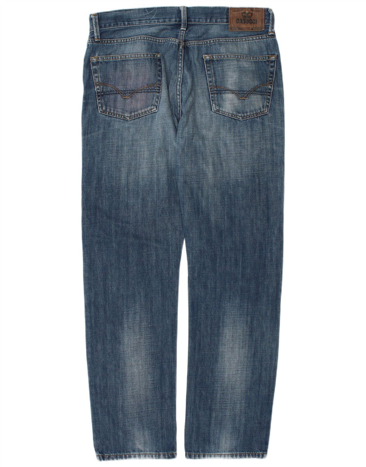 Casucci Mens Straight Jeans W38 L32 Blue Cotton