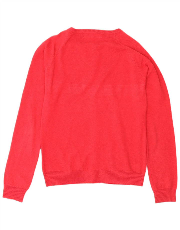 Zara Womens Cardigan Sweater UK 12 Medium Red Cotton