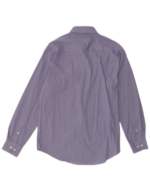 NAUTICA Mens Classic Fit Shirt Size 15 Medium Blue Check Cotton