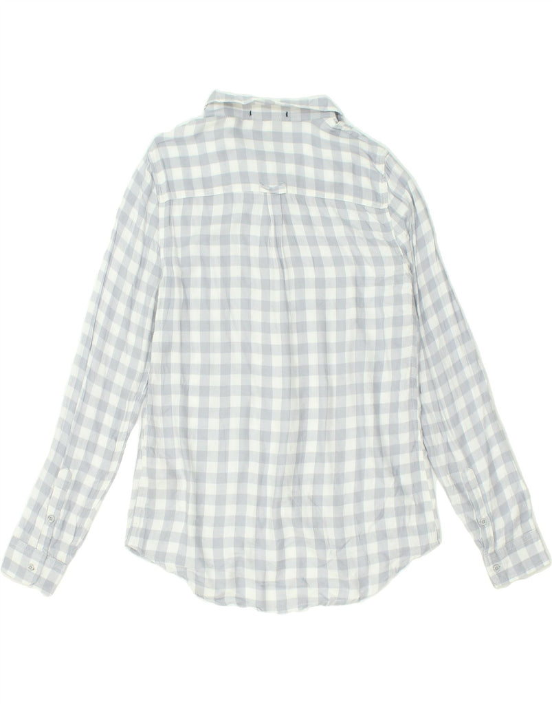 SUPERDRY Womens Boyfriend Shirt UK 10 Small Grey Gingham | Vintage Superdry | Thrift | Second-Hand Superdry | Used Clothing | Messina Hembry 