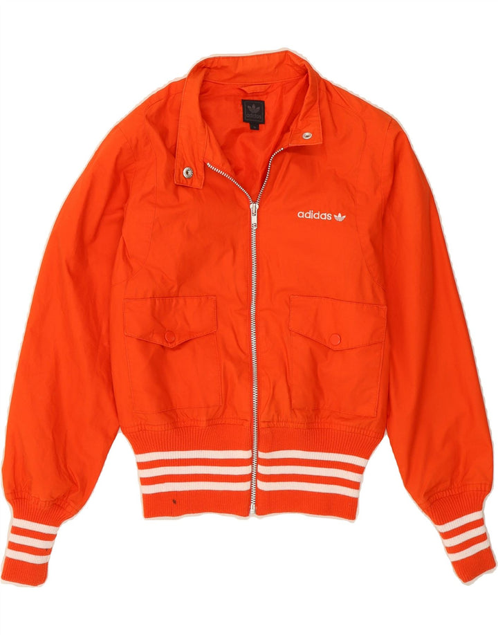 ADIDAS Womens Bomber Jacket UK 8 Small  Orange Cotton