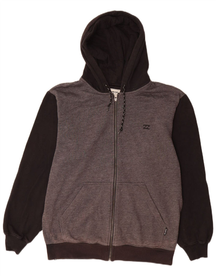 Billabong Mens Zip Hoodie Sweater Large Grey Cotton