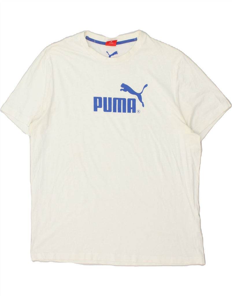 PUMA Mens Graphic T-Shirt Top 2XL White Cotton Vintage Puma and Second-Hand Puma from Messina Hembry 