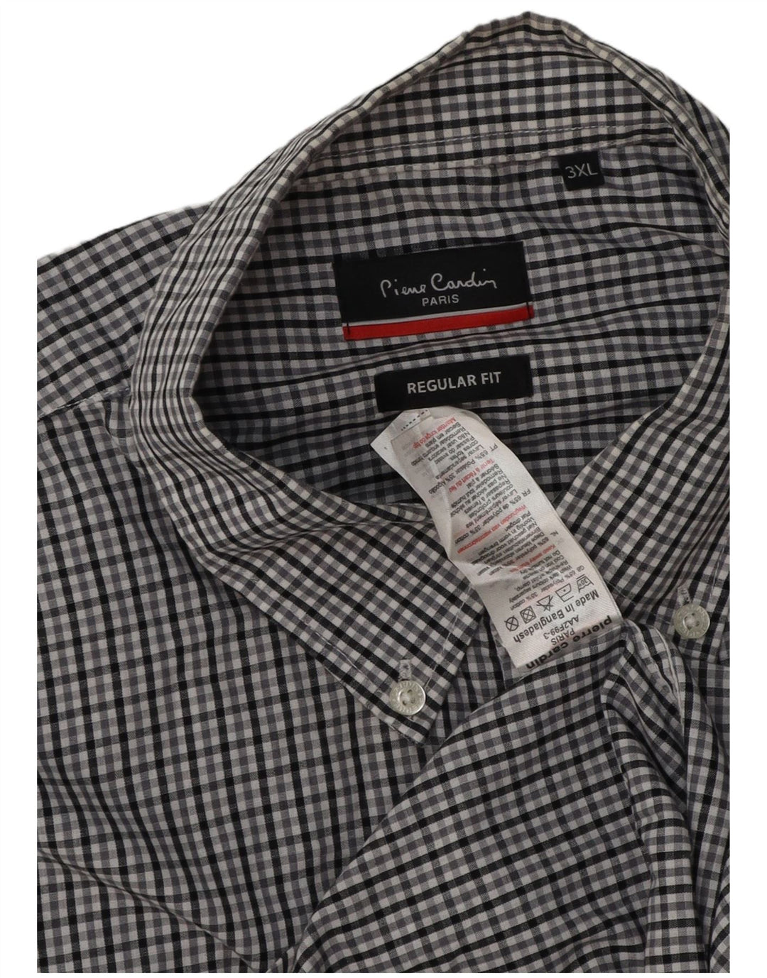 Pierre Cardin Mens Regular Fit Shirt 3XL Grey Check Polyester