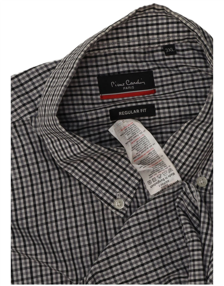 Pierre Cardin Mens Regular Fit Shirt 3XL Grey Check Polyester