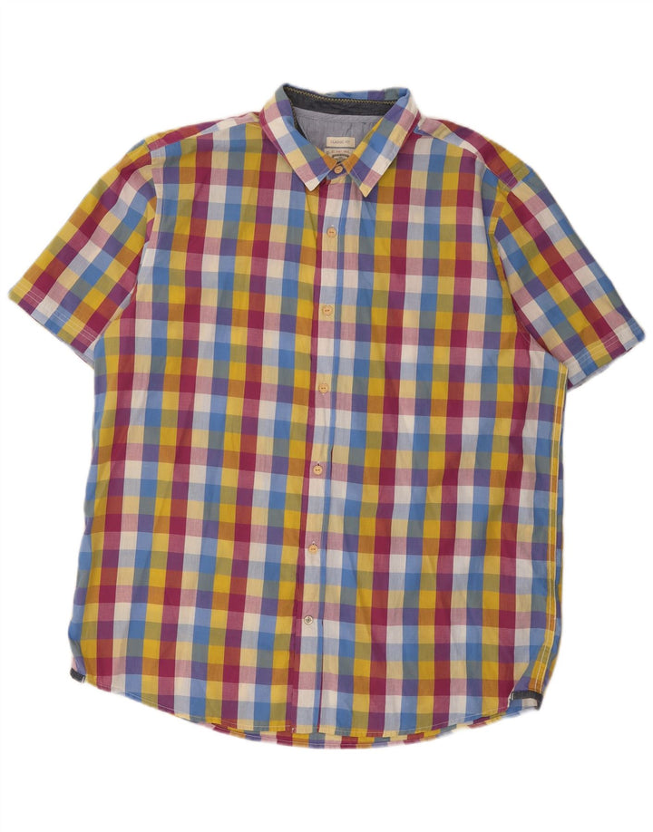 White Stuff Mens Short Sleeve Classic Fit Shirt XL Multicoloured Gingham