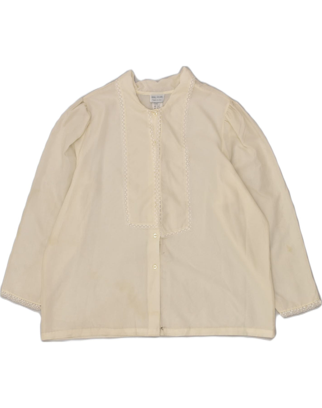 VINTAGE Womens Shirt Blouse IT 44 Medium White Polyester | Vintage Vintage | Thrift | Second-Hand Vintage | Used Clothing | Messina Hembry 
