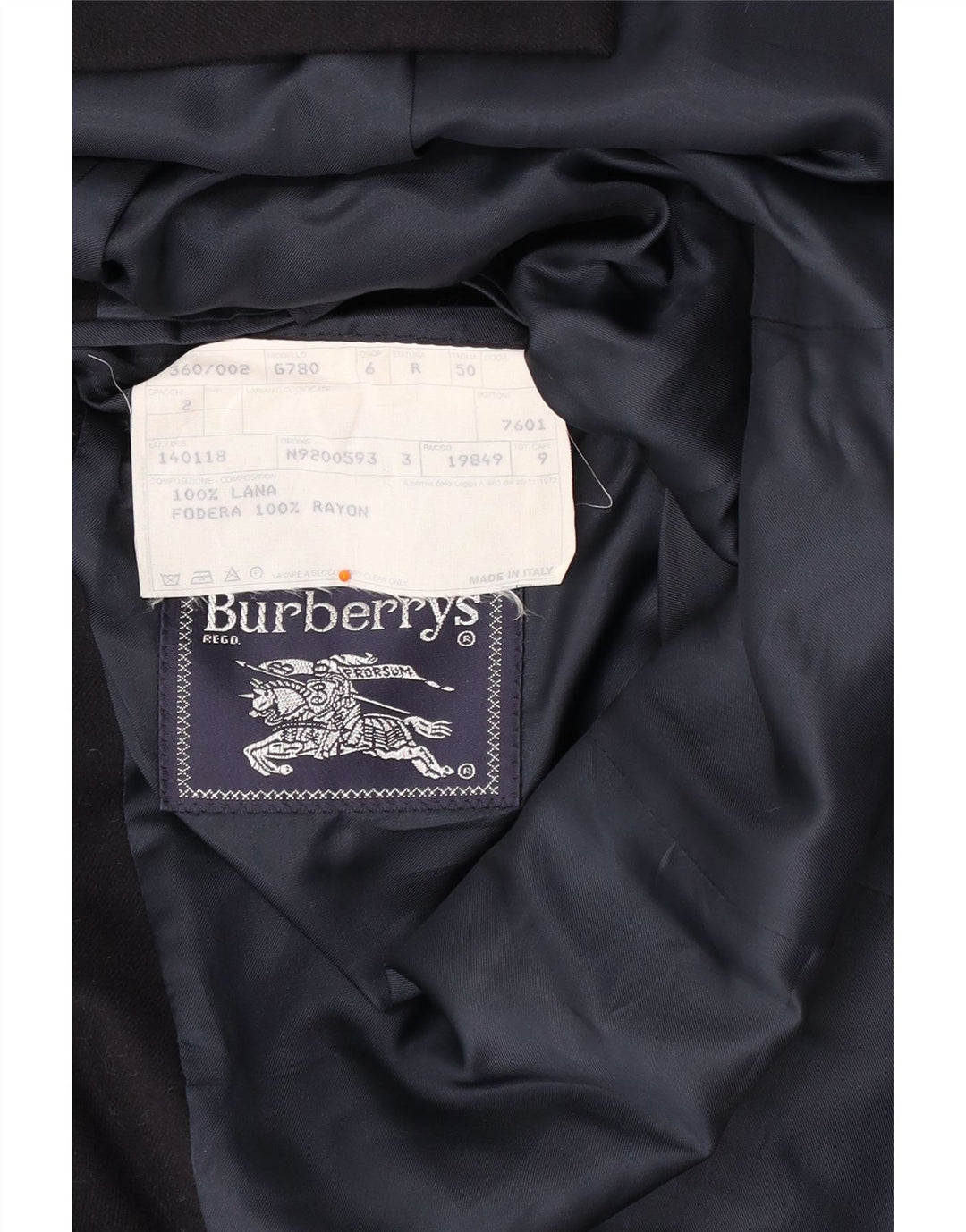 BURBERRYS Mens 2 Button Blazer Jacket IT 50 Medium Navy Blue Wool