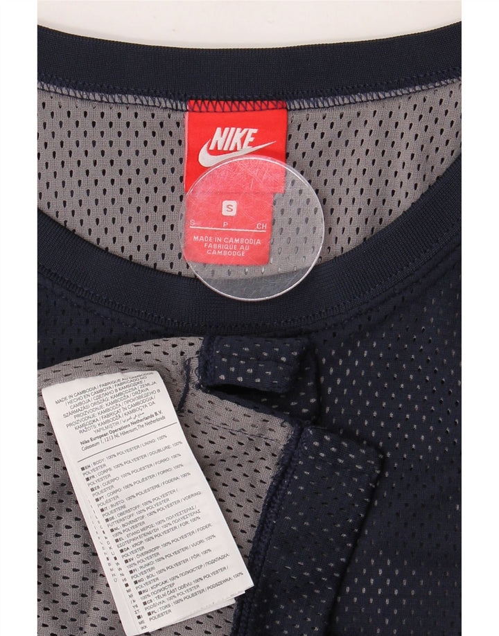 NIKE Mens Graphic Vest Top Small Navy Blue Polyester
