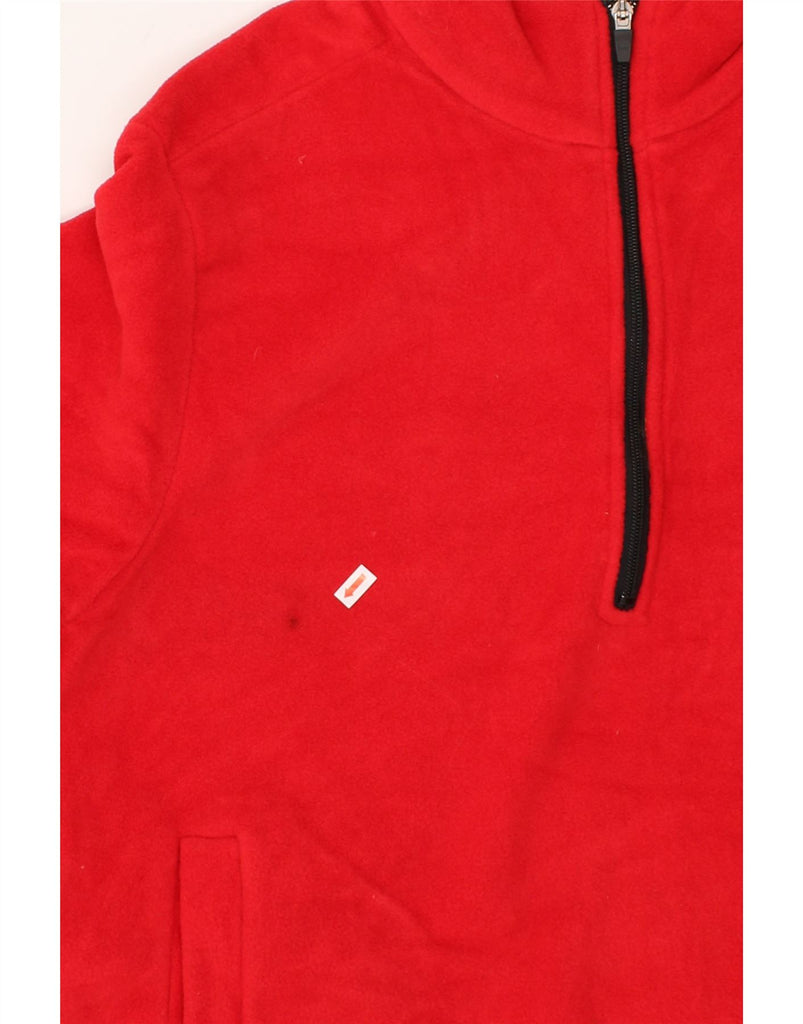 EDDIE BAUER Mens Zip Neck Fleece Jumper Large Red Polyester | Vintage Eddie Bauer | Thrift | Second-Hand Eddie Bauer | Used Clothing | Messina Hembry 