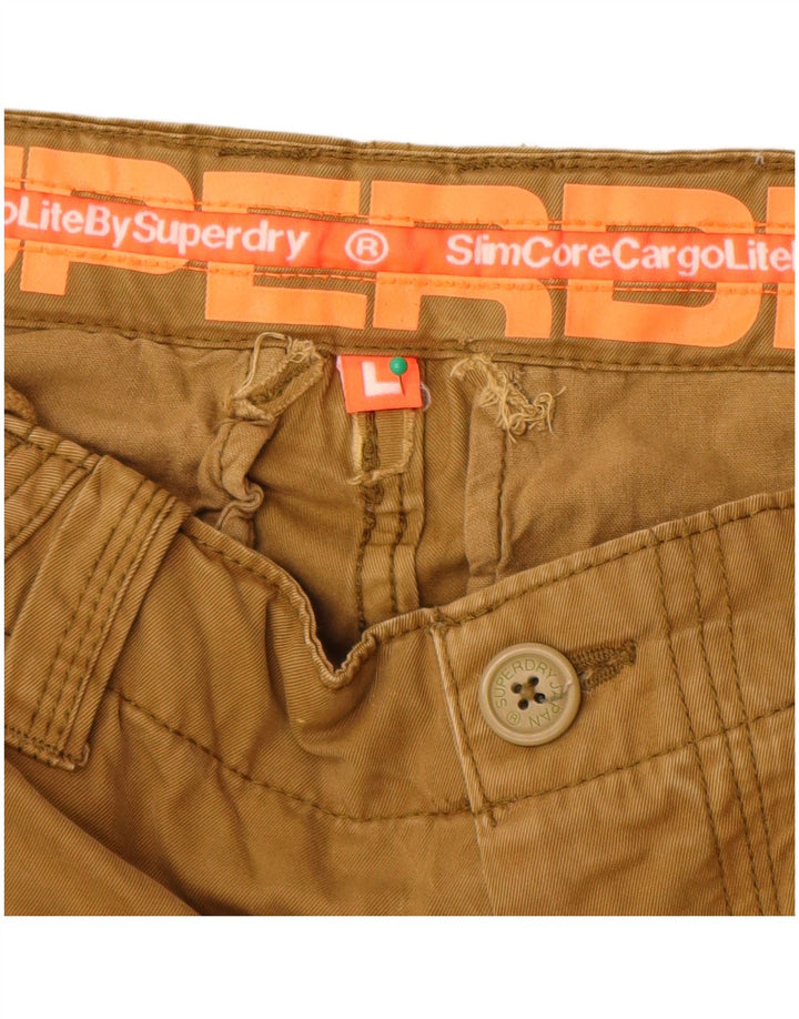 Superdry Mens Core Slim Cargo Shorts Large W34  Beige Cotton