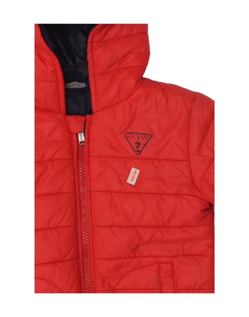 GUESS Girls Hooded Padded Jacket 2-3 Years Red Polyamide | Vintage Guess | Thrift | Second-Hand Guess | Used Clothing | Messina Hembry 