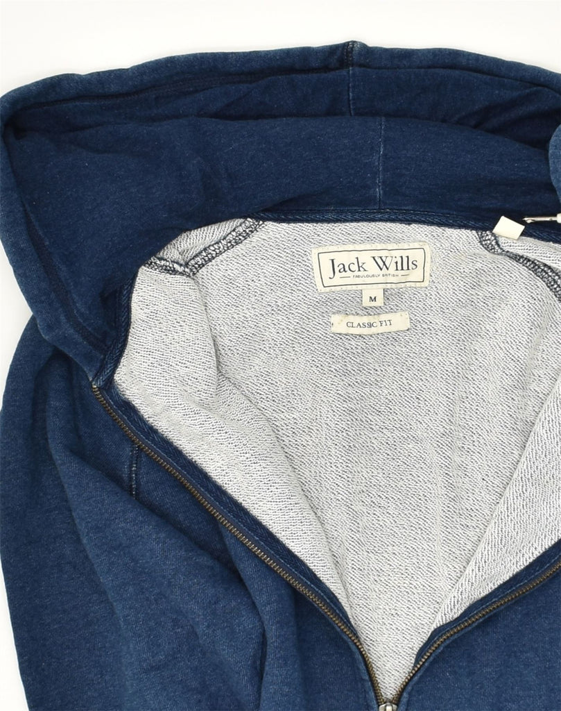 JACK WILLS Mens Classic Fit Zip Hoodie Sweater Medium Navy Blue Cotton | Vintage Jack Wills | Thrift | Second-Hand Jack Wills | Used Clothing | Messina Hembry 