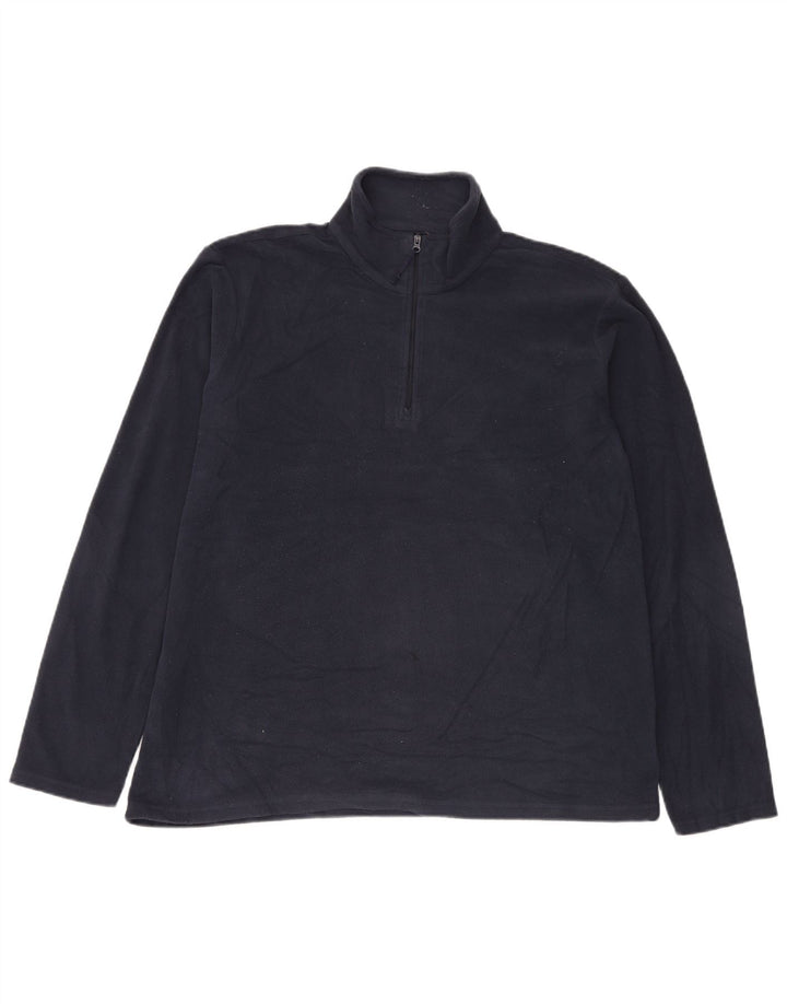 Mountain Warehouse Mens Zip Neck Fleece Jumper Large Navy Blue Polyester
