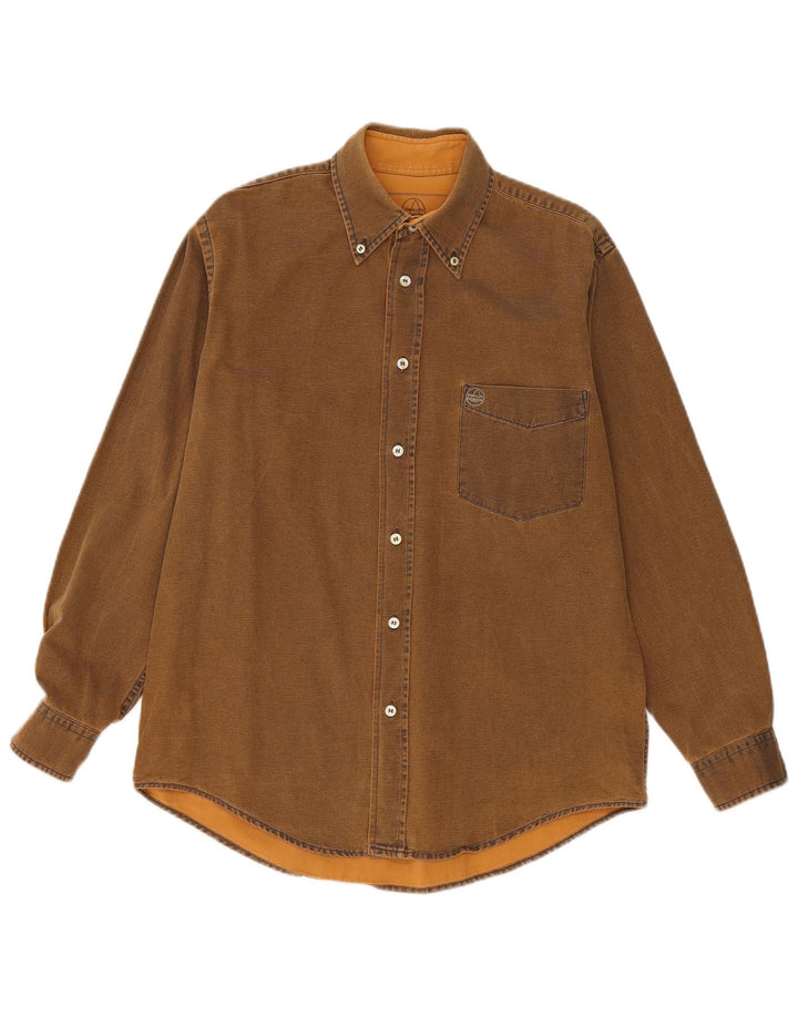 Murphy & Nye Mens Sailmakers Shirt Medium Brown Cotton
