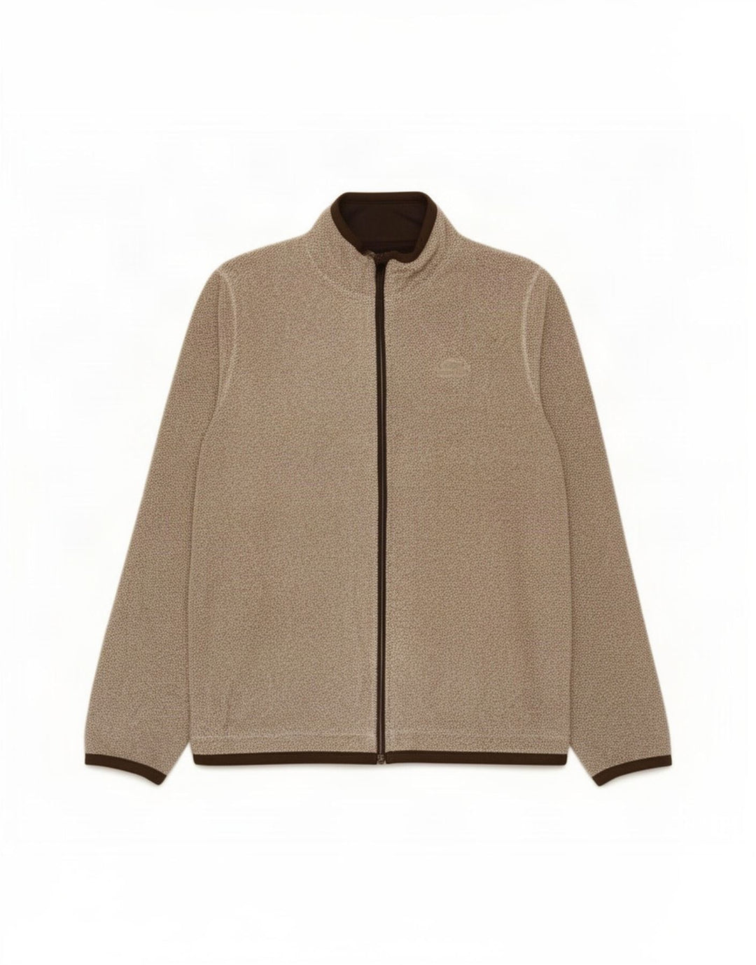 Weird Fish Mens Tracksuit Top Jacket Large Brown Flecked Polyester