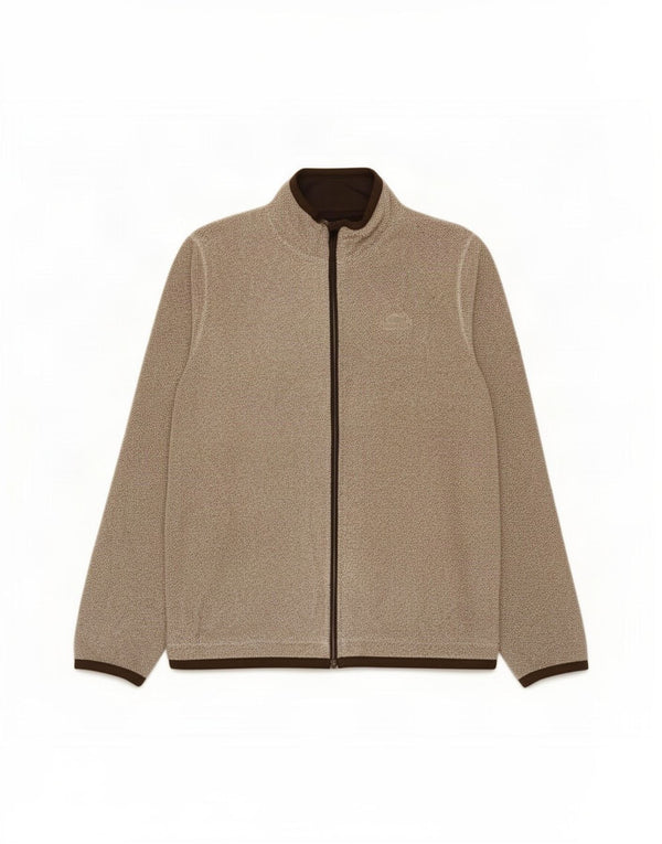 Weird Fish Mens Tracksuit Top Jacket Large Brown Flecked Polyester