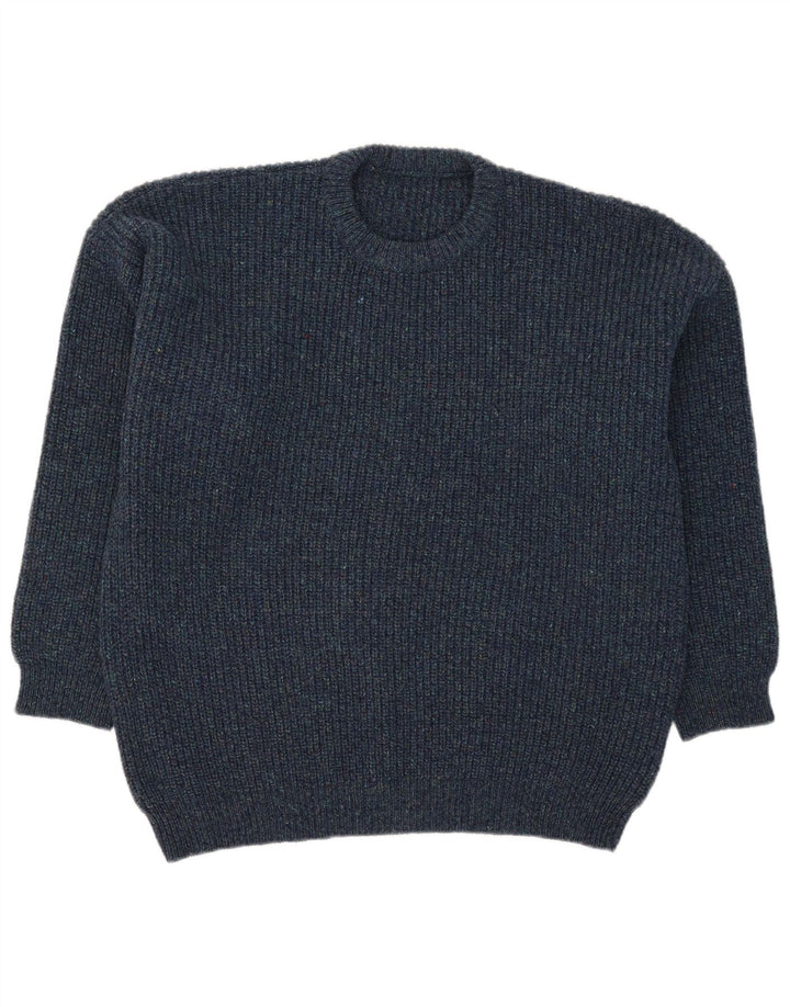 Vintage Mens Crew Neck Jumper Sweater XL Navy Blue
