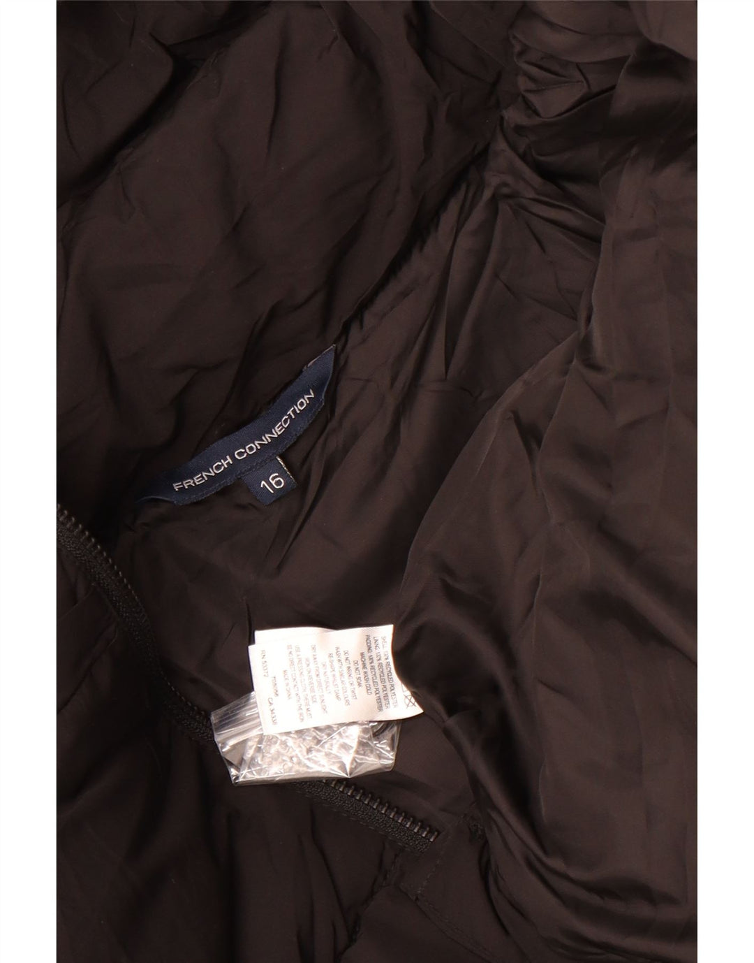 French Connection Womens Oversized Crop Padded Jacket UK 16 Large Black