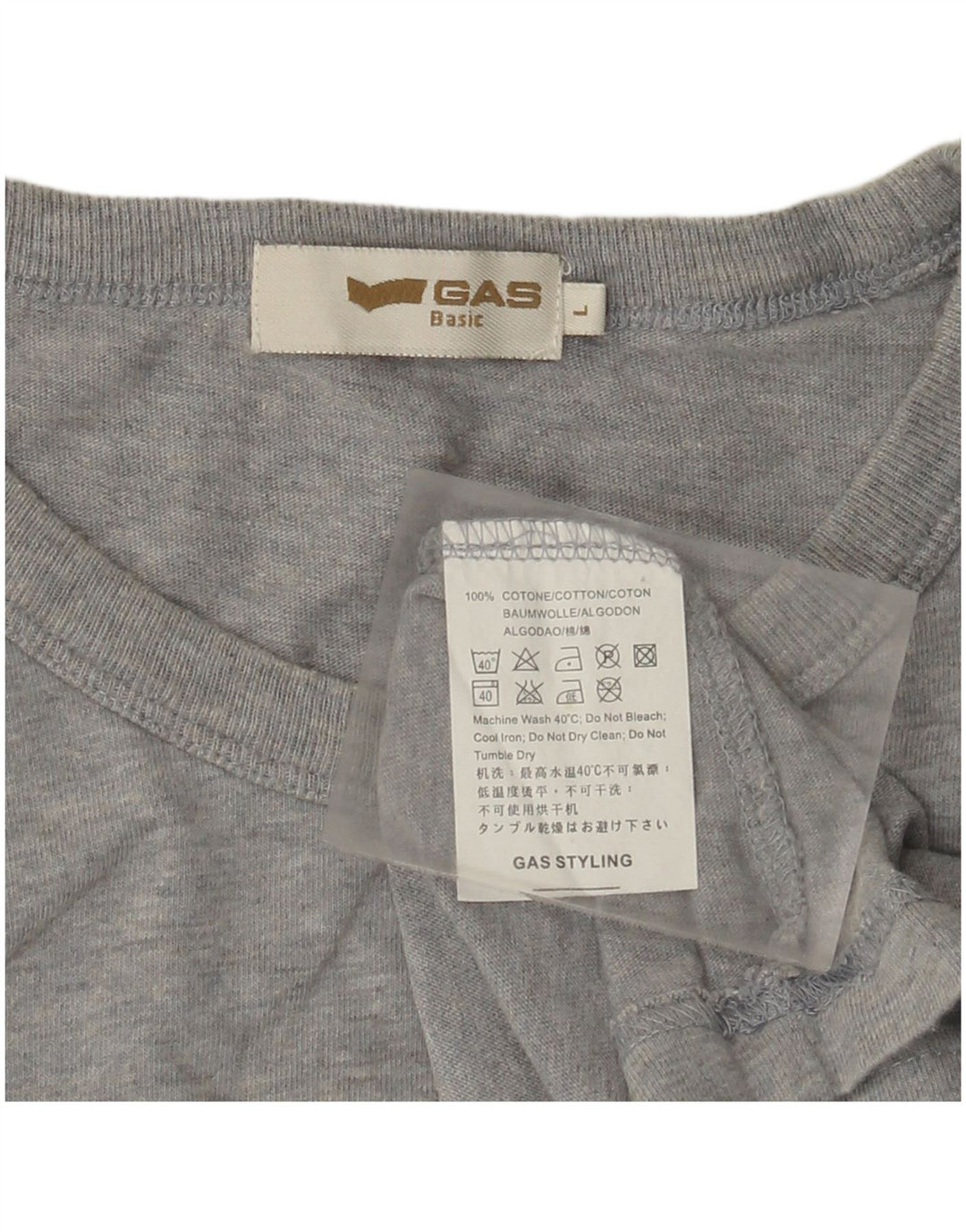 Gas Womens Graphic Vest Top UK 14 Large Grey Cotton