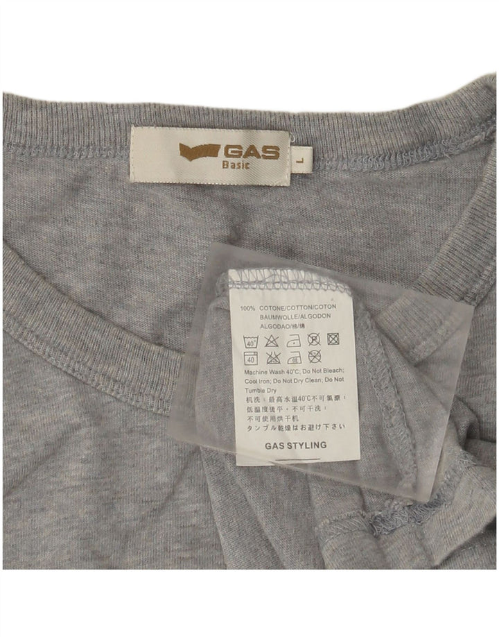 Gas Womens Graphic Vest Top UK 14 Large Grey Cotton