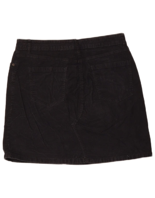 Marks & Spencer Womens Mini Corduroy Skirt UK 12 Medium W32  Black Cotton