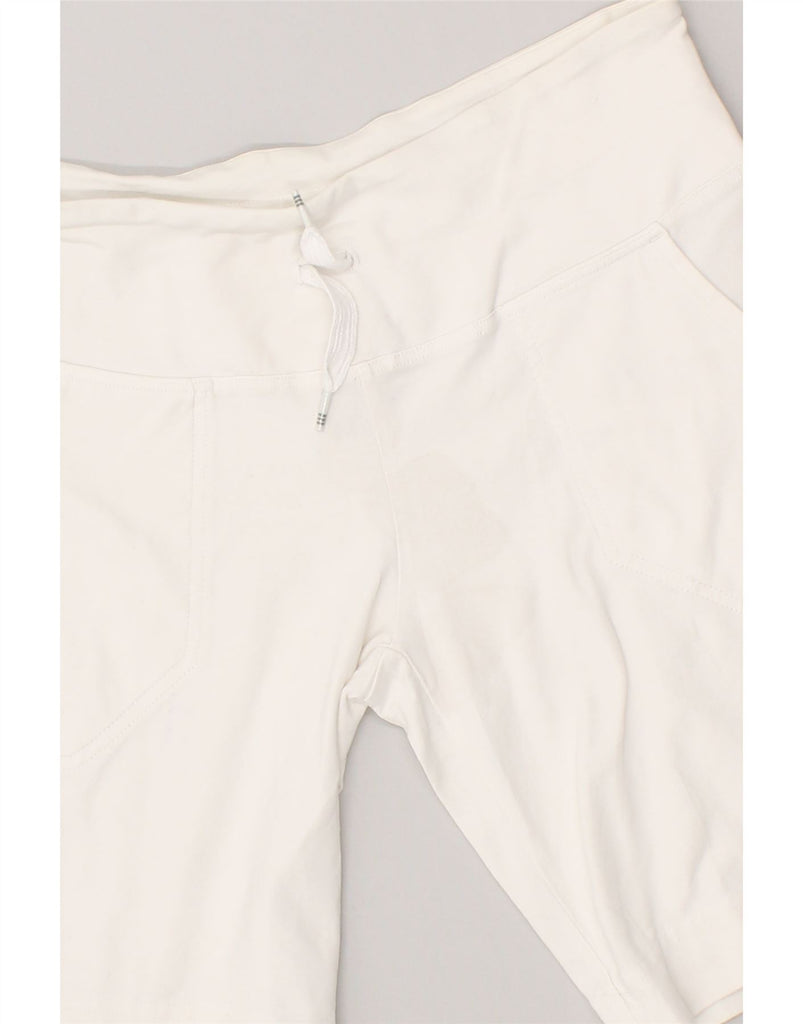 ADIDAS Womens Sport Shorts UK 10 Small  Off White | Vintage Adidas | Thrift | Second-Hand Adidas | Used Clothing | Messina Hembry 