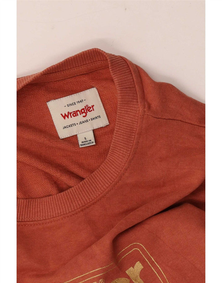 Wrangler Mens Graphic Sweatshirt Jumper Large Orange