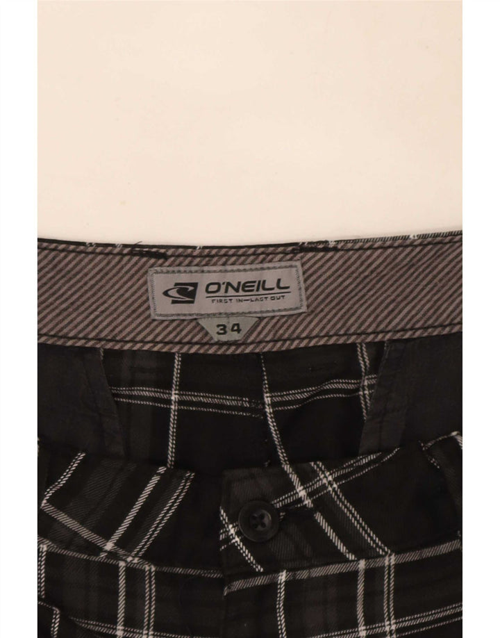 O'Neill Mens Chino Shorts W34 Large Black Check