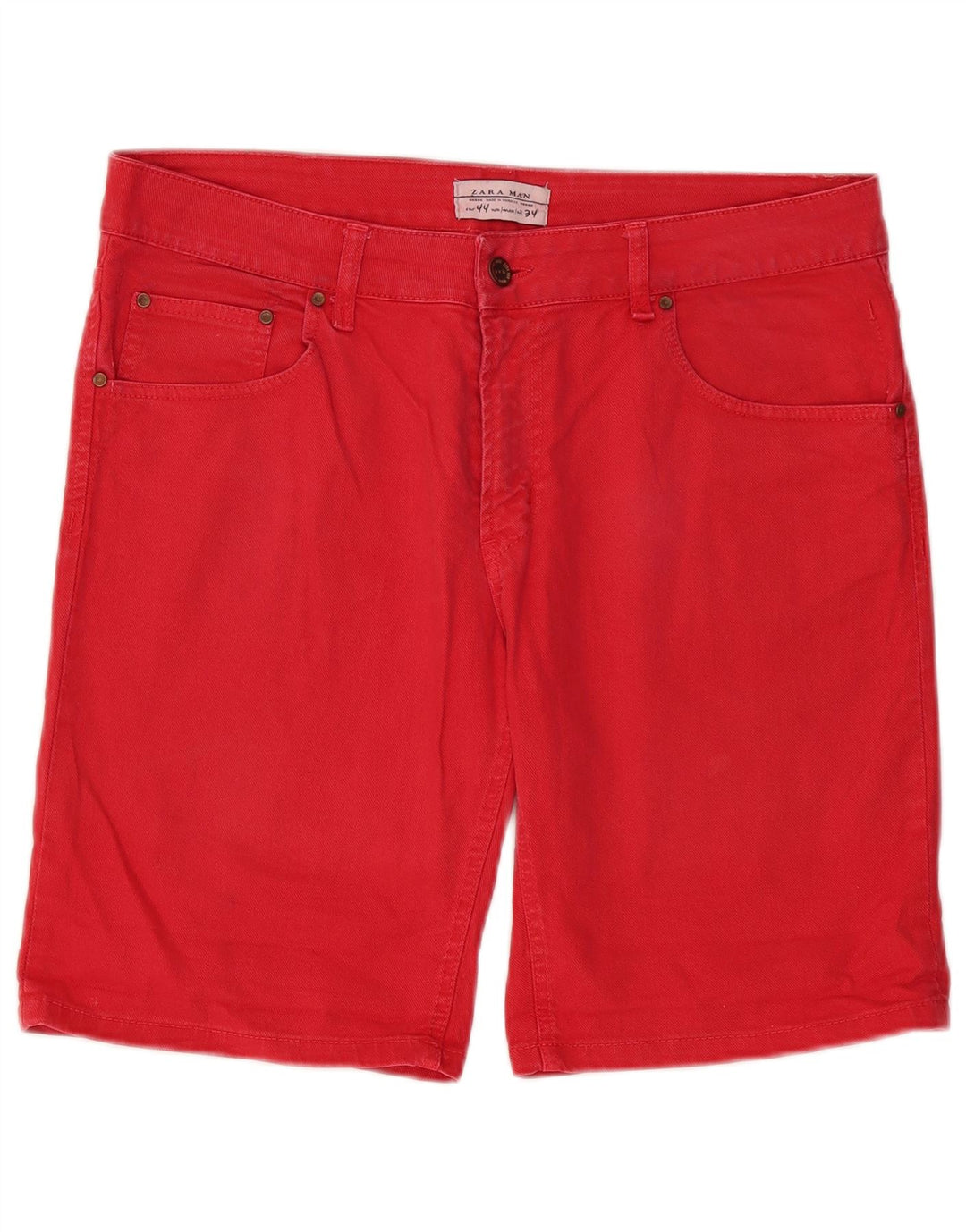ZARA Mens Denim Shorts EU 44 Large W34  Red