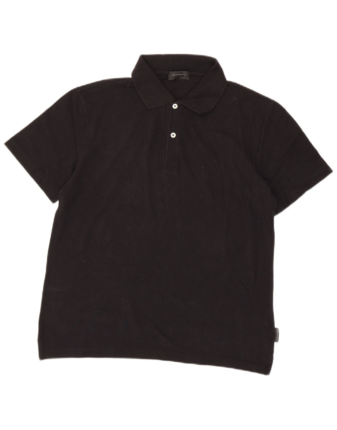 Sergio Tacchini Mens Polo Shirt IT 50 Medium Black Cotton