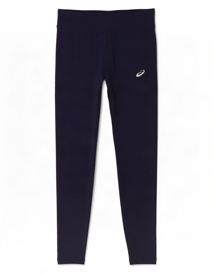 Asics Womens Leggings UK 12 Medium Navy Blue Polyester