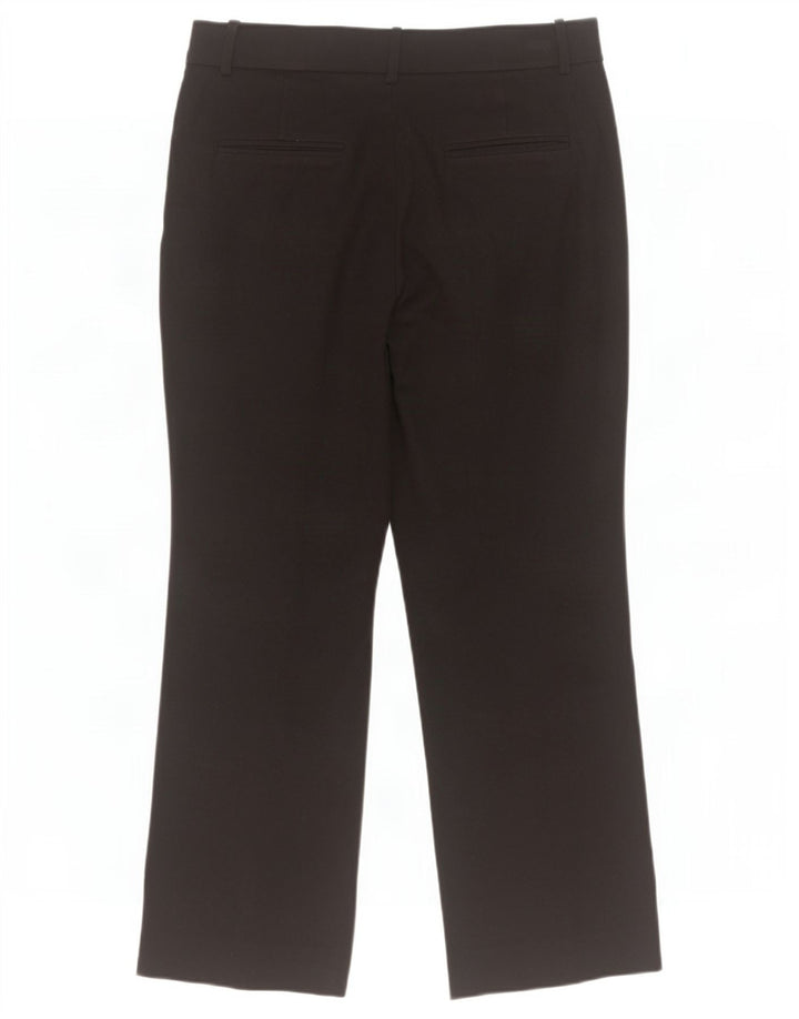 Massimo Dutti Womens Straight Cropped Trousers EU 40 Medium W30 L24 Black
