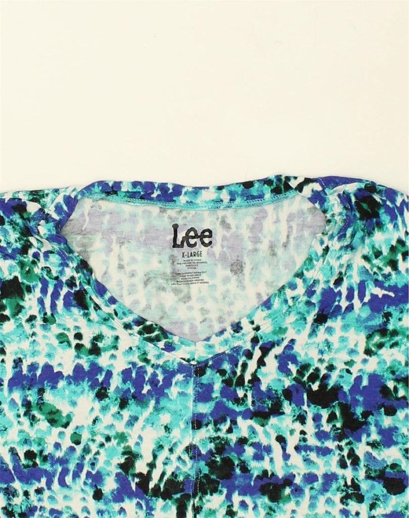 LEE Womens Blouse Top UK 18 XL Blue Tie Dye Viscose | Vintage Lee | Thrift | Second-Hand Lee | Used Clothing | Messina Hembry 