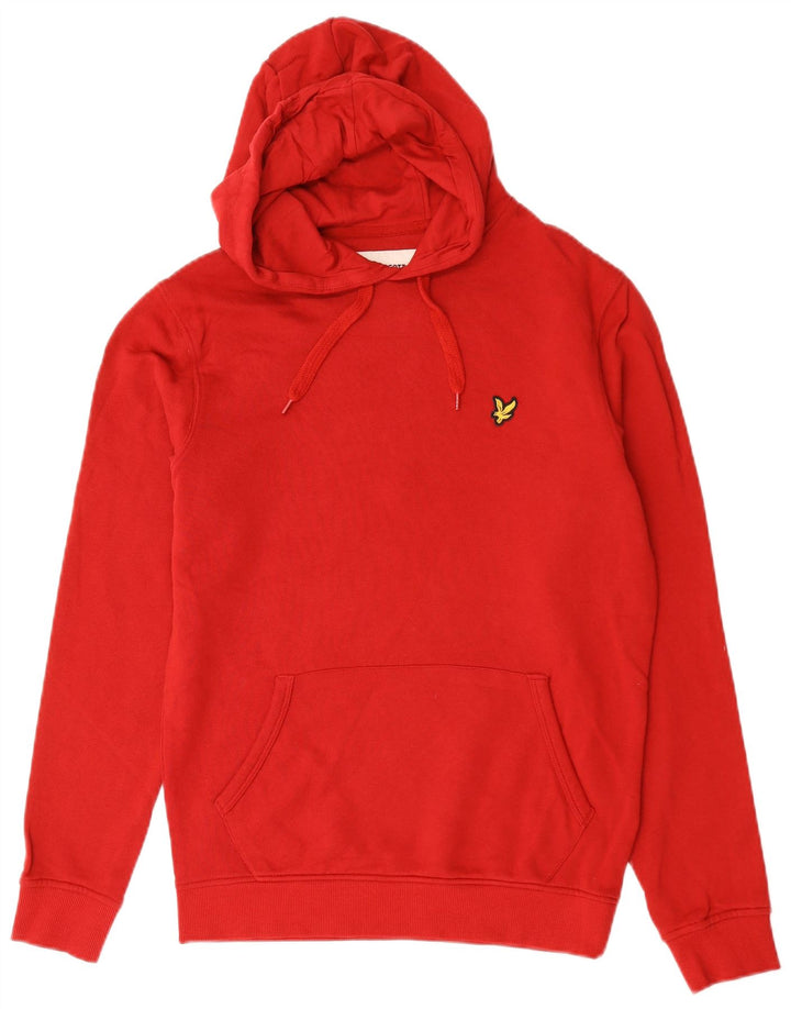 Lyle & Scott Mens Hoodie Jumper Small Red Cotton