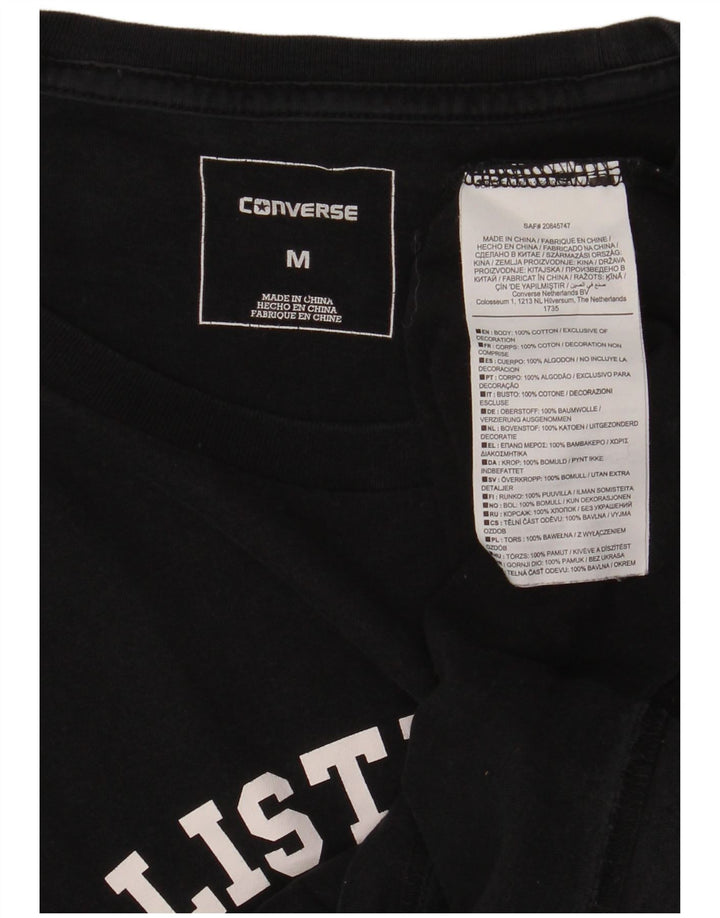 CONVERSE Mens Graphic T-Shirt Top Medium Navy Blue Cotton