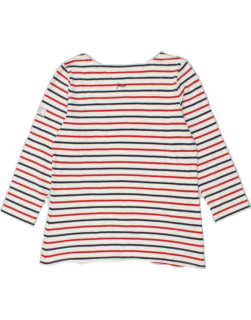JOULES Womens Top 3/4 Sleeve UK 12 Medium Red Striped Cotton | Vintage Joules | Thrift | Second-Hand Joules | Used Clothing | Messina Hembry 