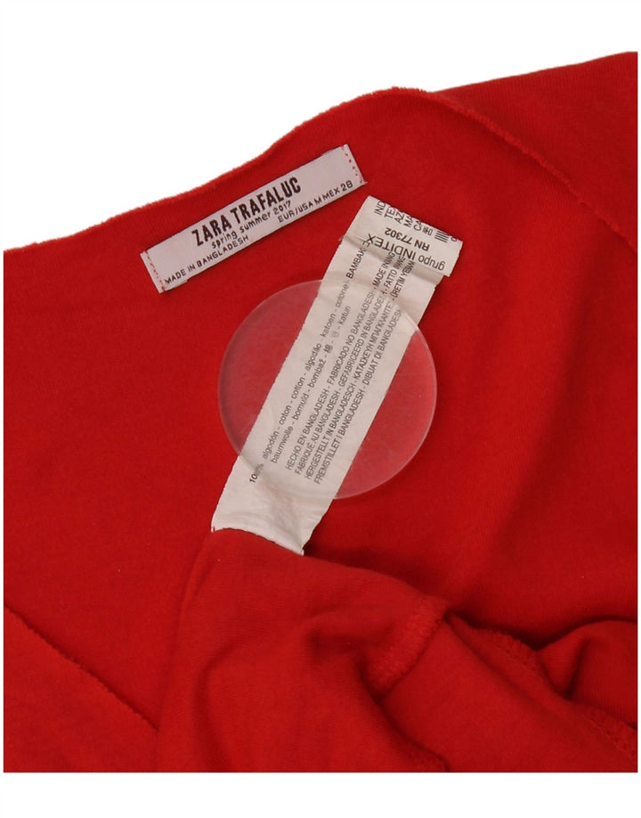 Zara Womens Trafaluc Shift Dress UK 14 Medium Red Cotton