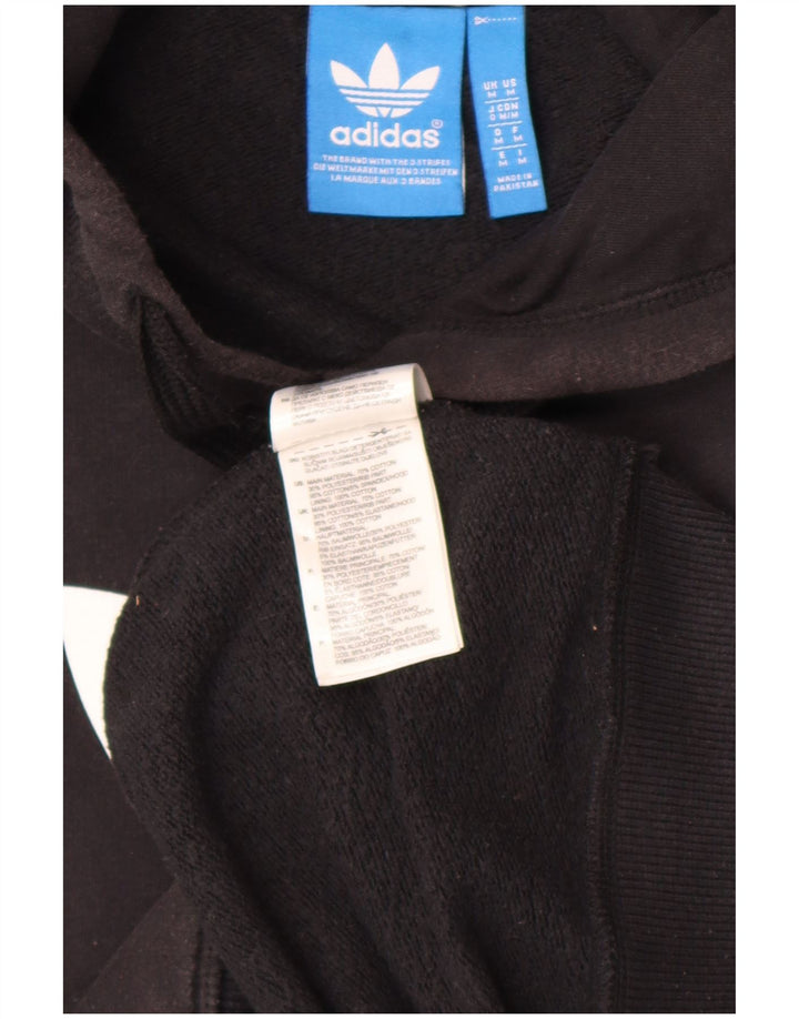 Adidas Mens Graphic Hoodie Jumper Medium Black Cotton