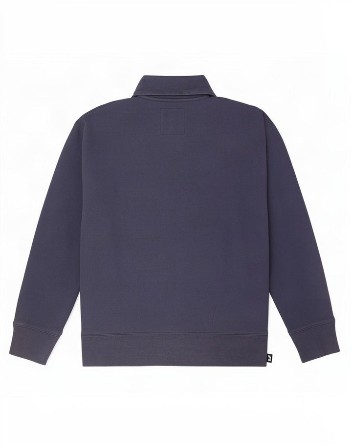Hollister Mens Zip Neck Sweatshirt Jumper Small Blue Cotton