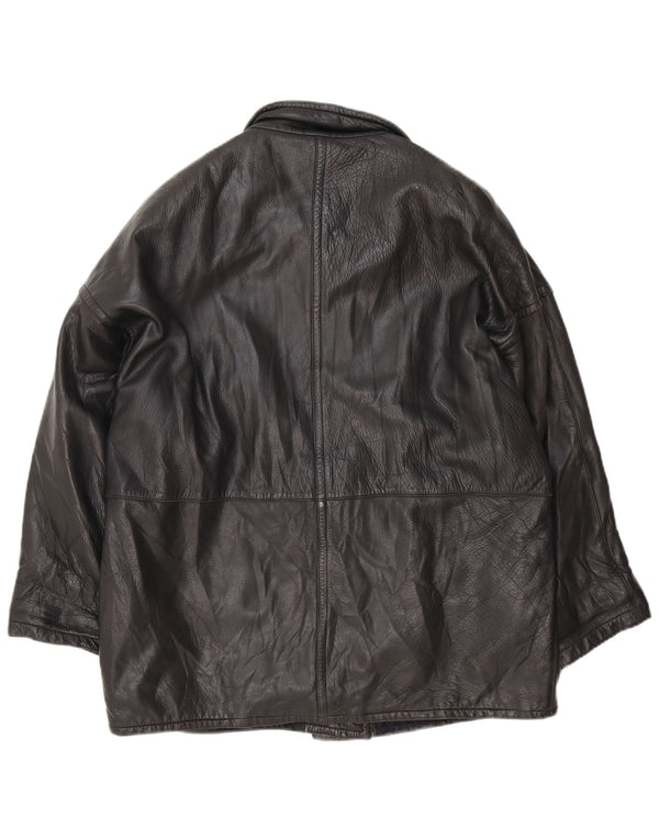 Vintage Womens Leather Jacket UK 18 XL Black