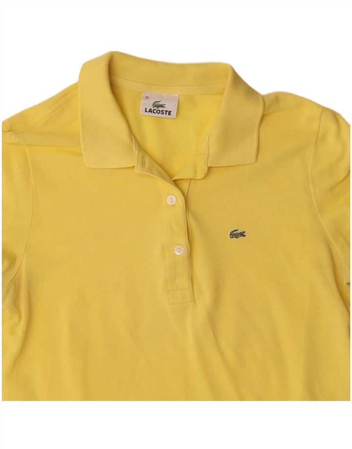 Lacoste Womens Polo Shirt Size 38 Medium Yellow Cotton