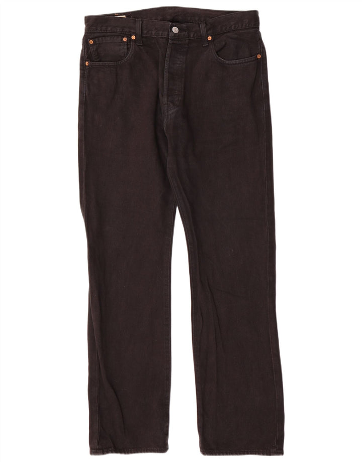 Levi's Mens 501 Straight Jeans W34 L32 Black Cotton