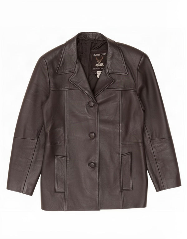Houidi Cuir Womens Leather Jacket US 2 XS Black