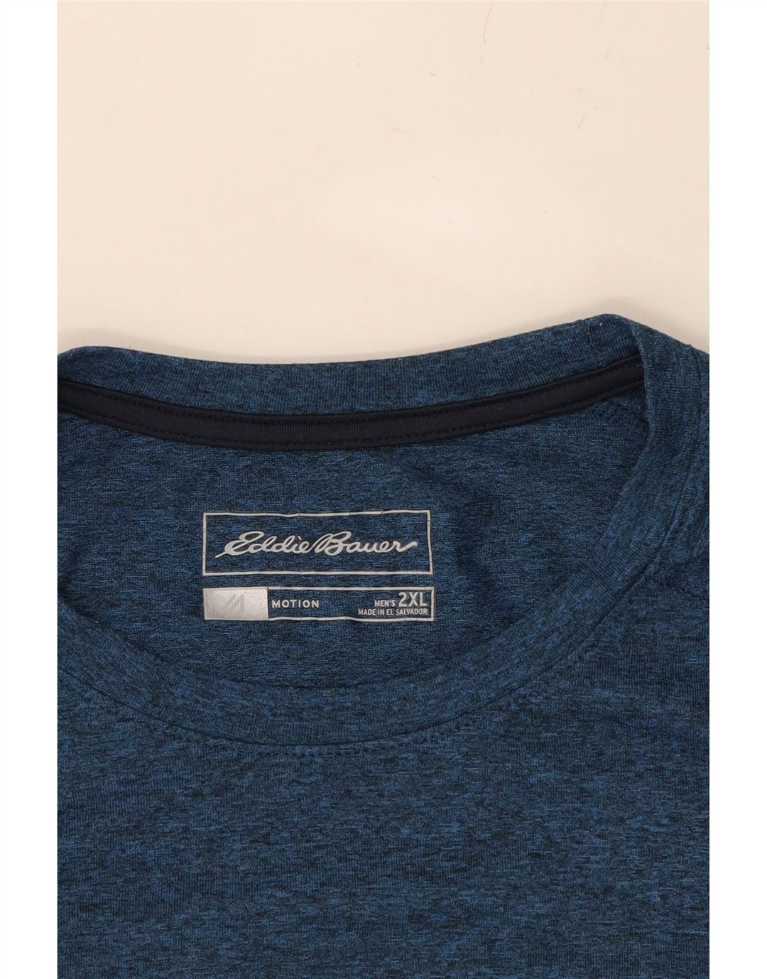 EDDIE BAUER Mens T-Shirt Top 2XL Navy Blue Polyester Vintage Eddie Bauer and Second-Hand Eddie Bauer from Messina Hembry 