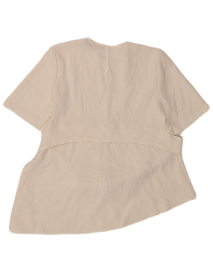 Zara Womens Asymmetric Blouse Top UK 12 Medium White Polyester